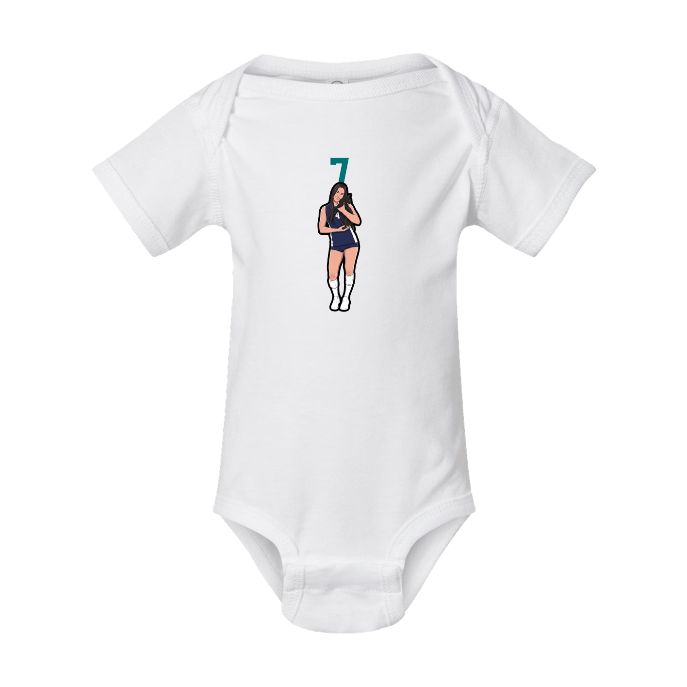 Baby Onesie — Number Top in White