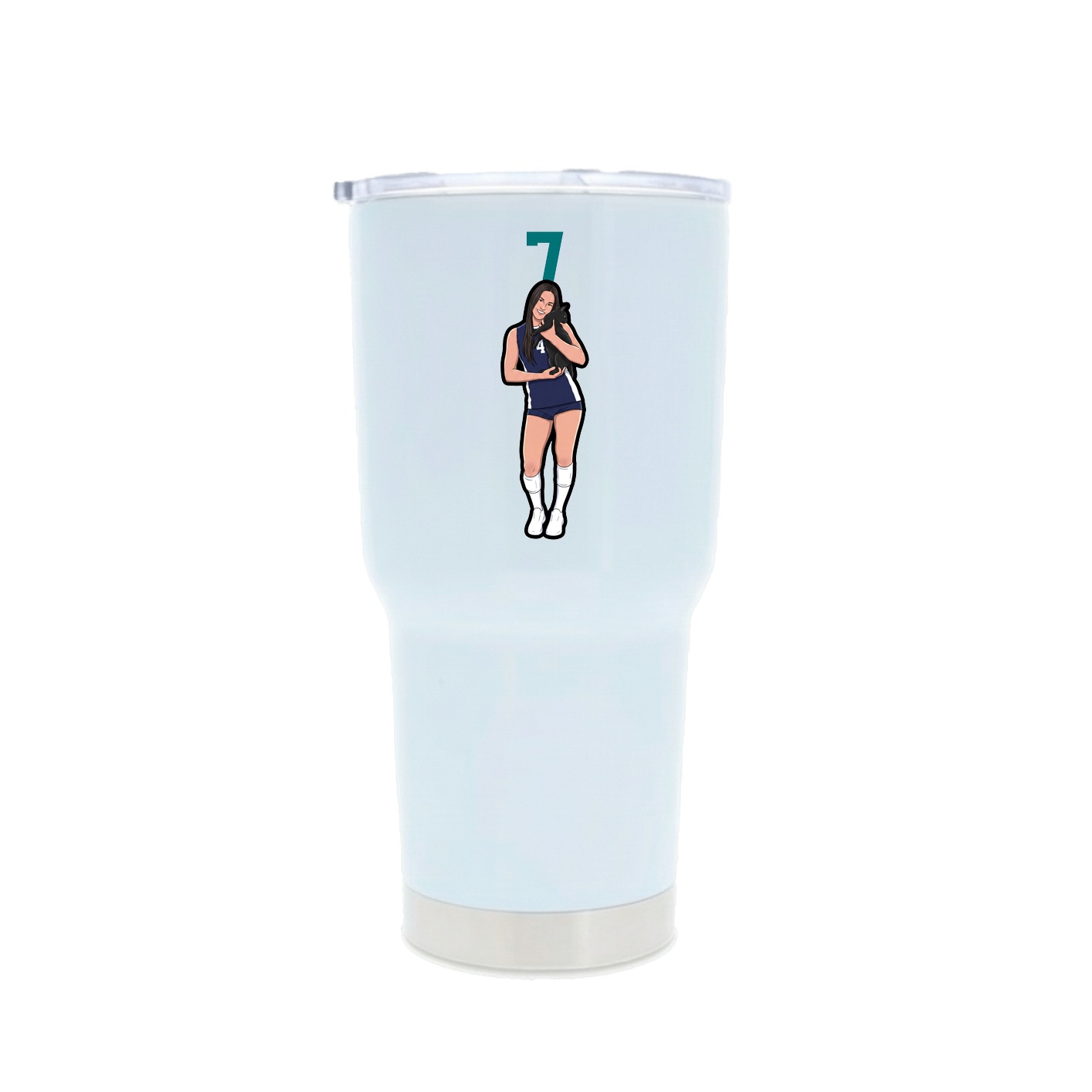 30oz Stainless Steel Tumbler — Number Top in White