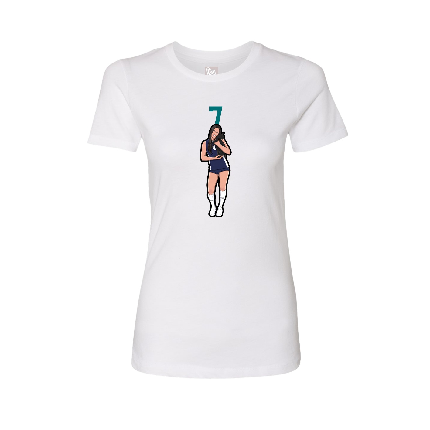 Fitted Women's Tee — Number Top in White