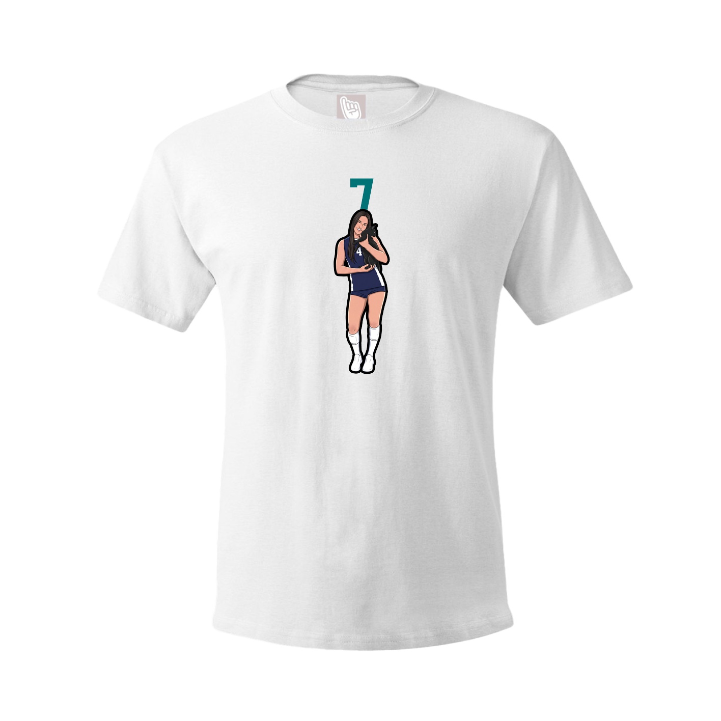 Youth Tee — Number Top in White