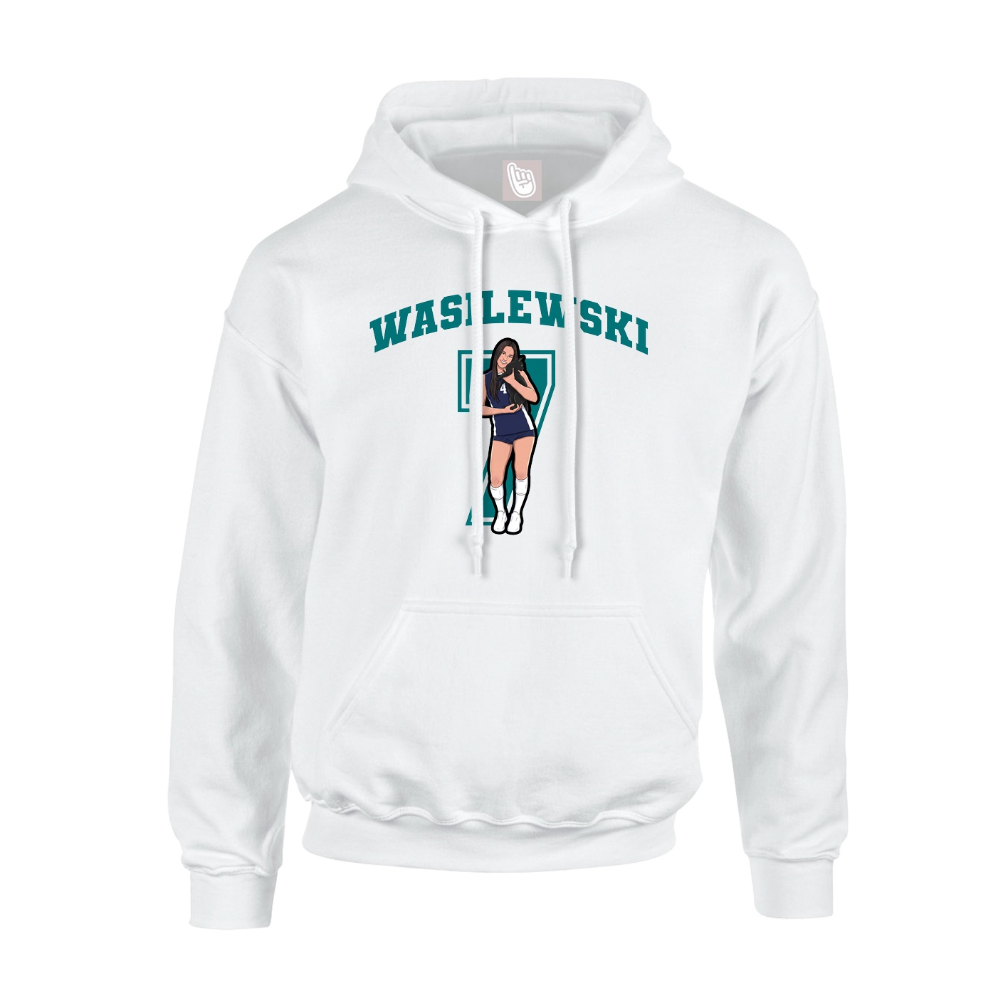 Youth Hoodie — Number in White