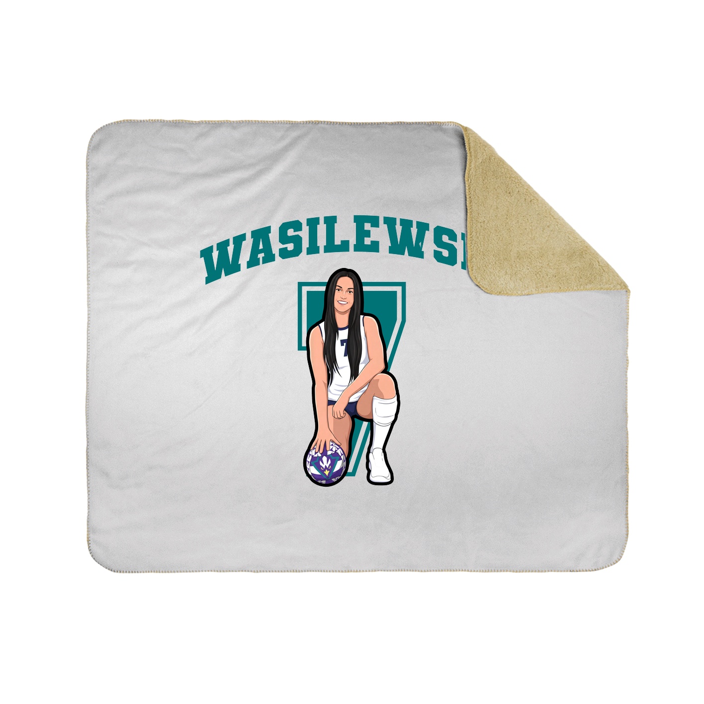 Throw Blanket — Number in White