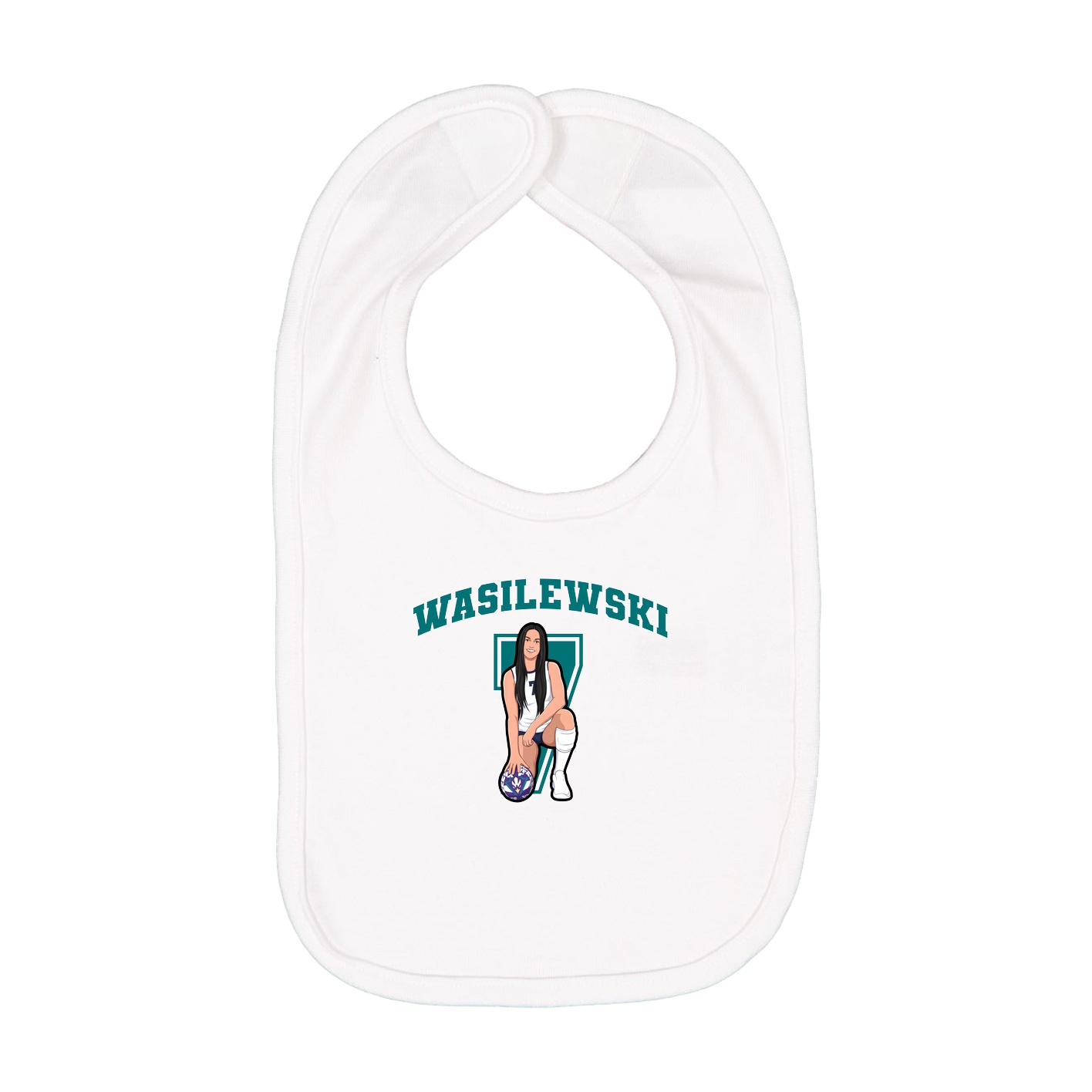 Infant Bib — Number in White