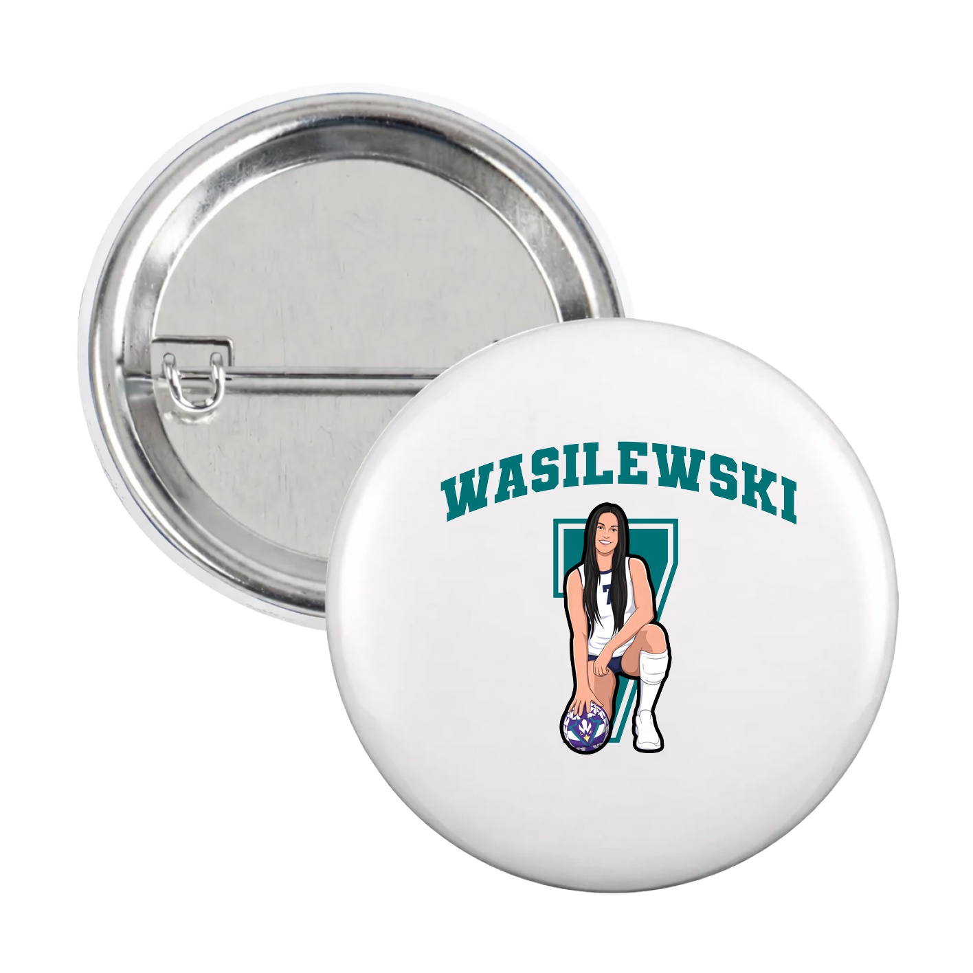 Game Day Button — Number in White