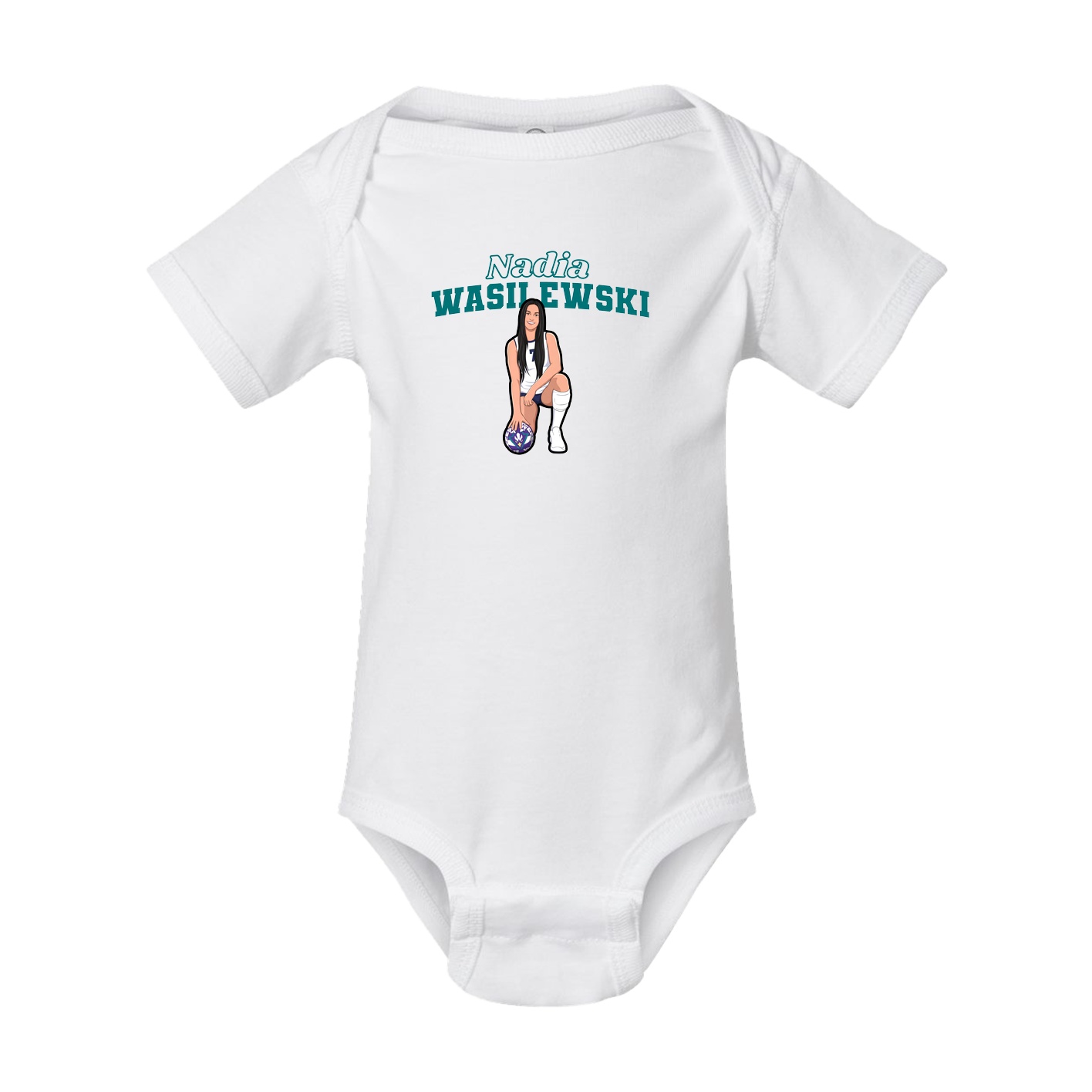 Baby Onesie — Name Arch in White