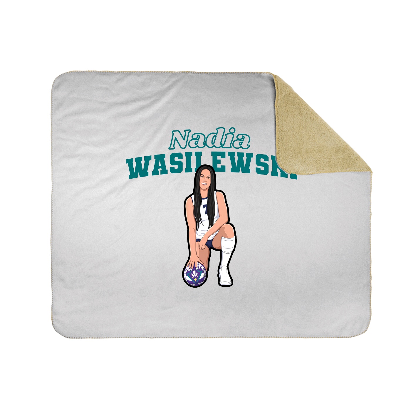 Throw Blanket — Name Arch in White