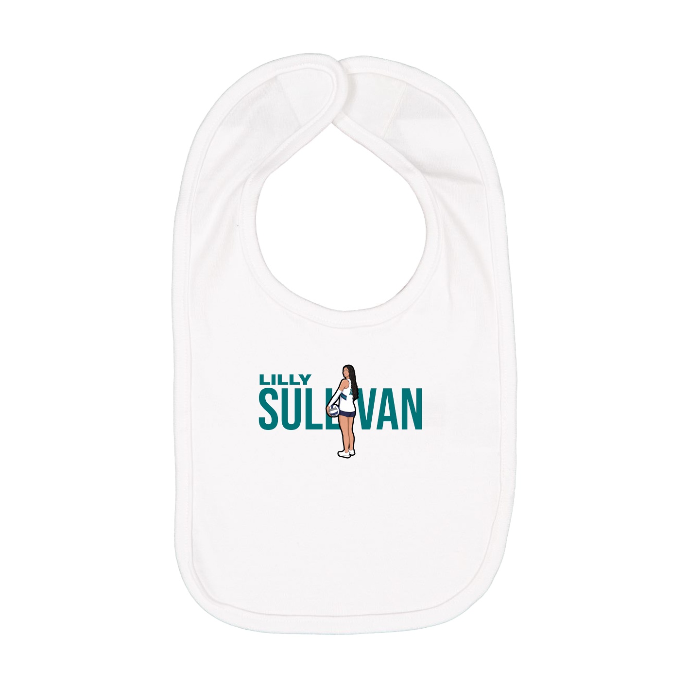 Infant Bib — Player Name in White