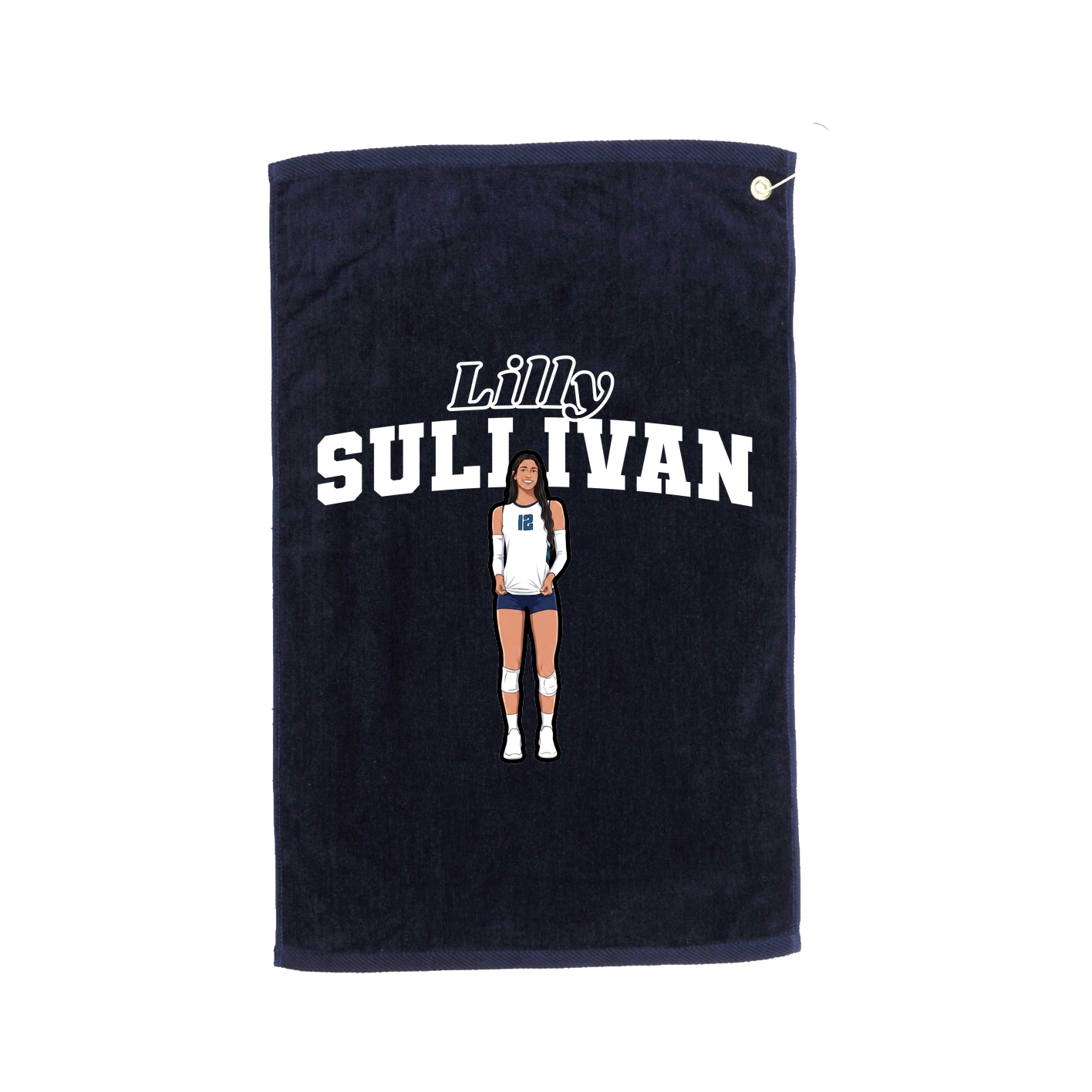 Golf Towel — Name Arch in Navy