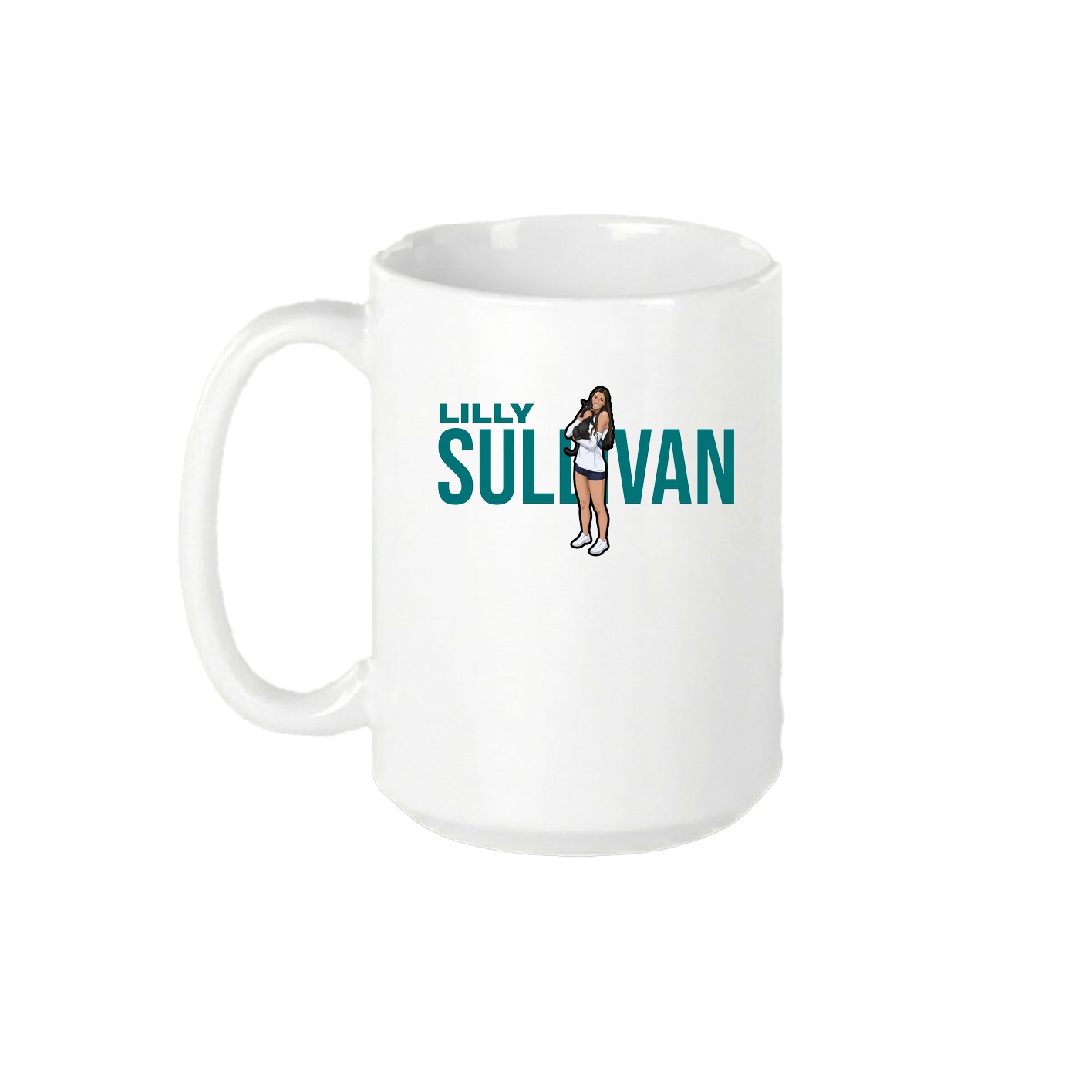 15oz Coffee Mug — Player Name in White