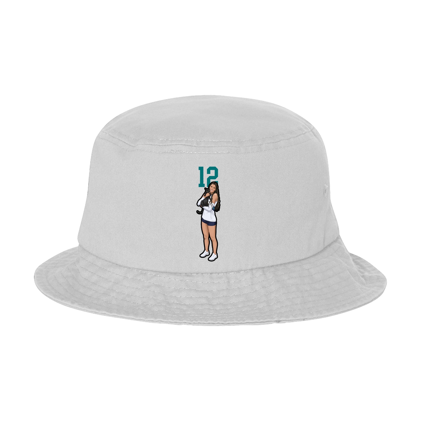 Bucket Cap — Number Top in White