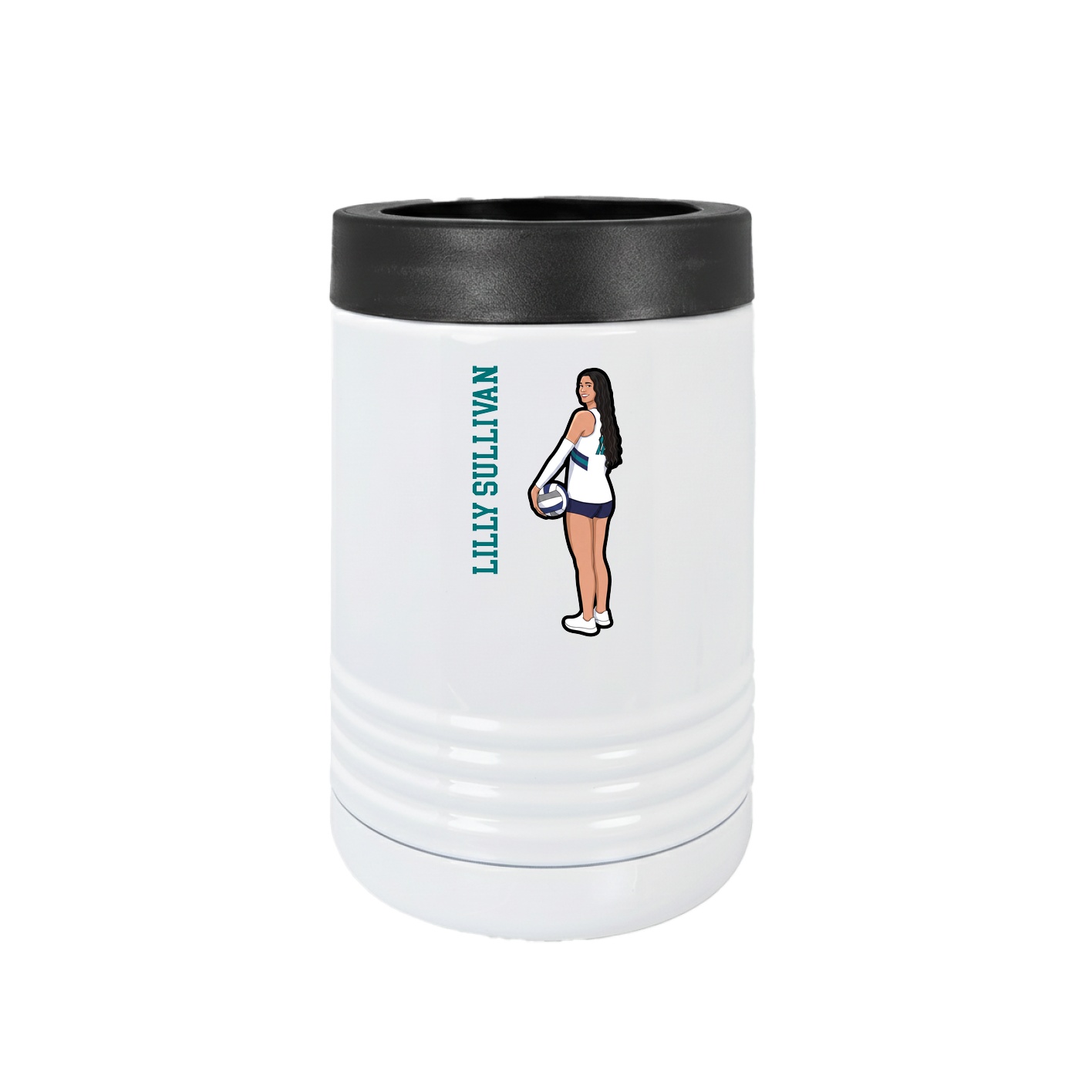 Beverage Holder — Name Vertical in White
