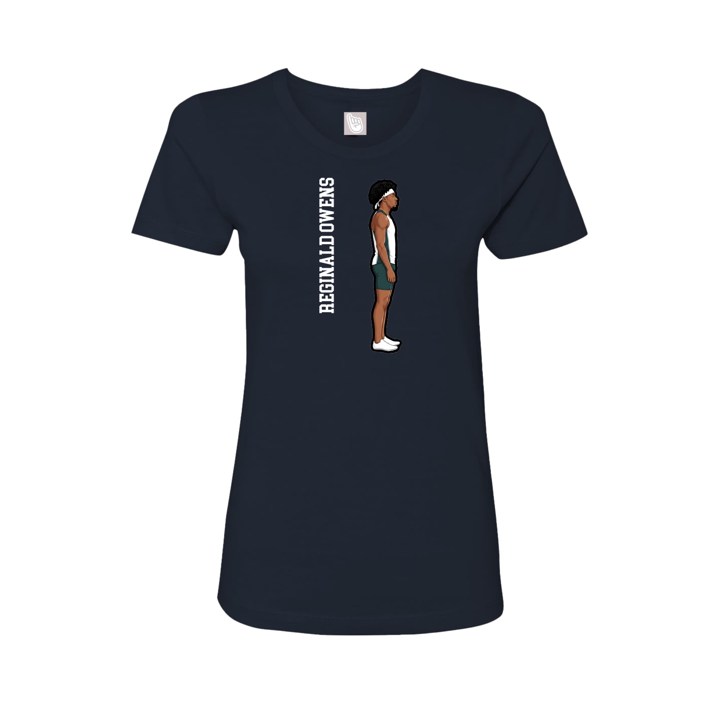 Fitted Women's Tee — Name Vertical in Navy