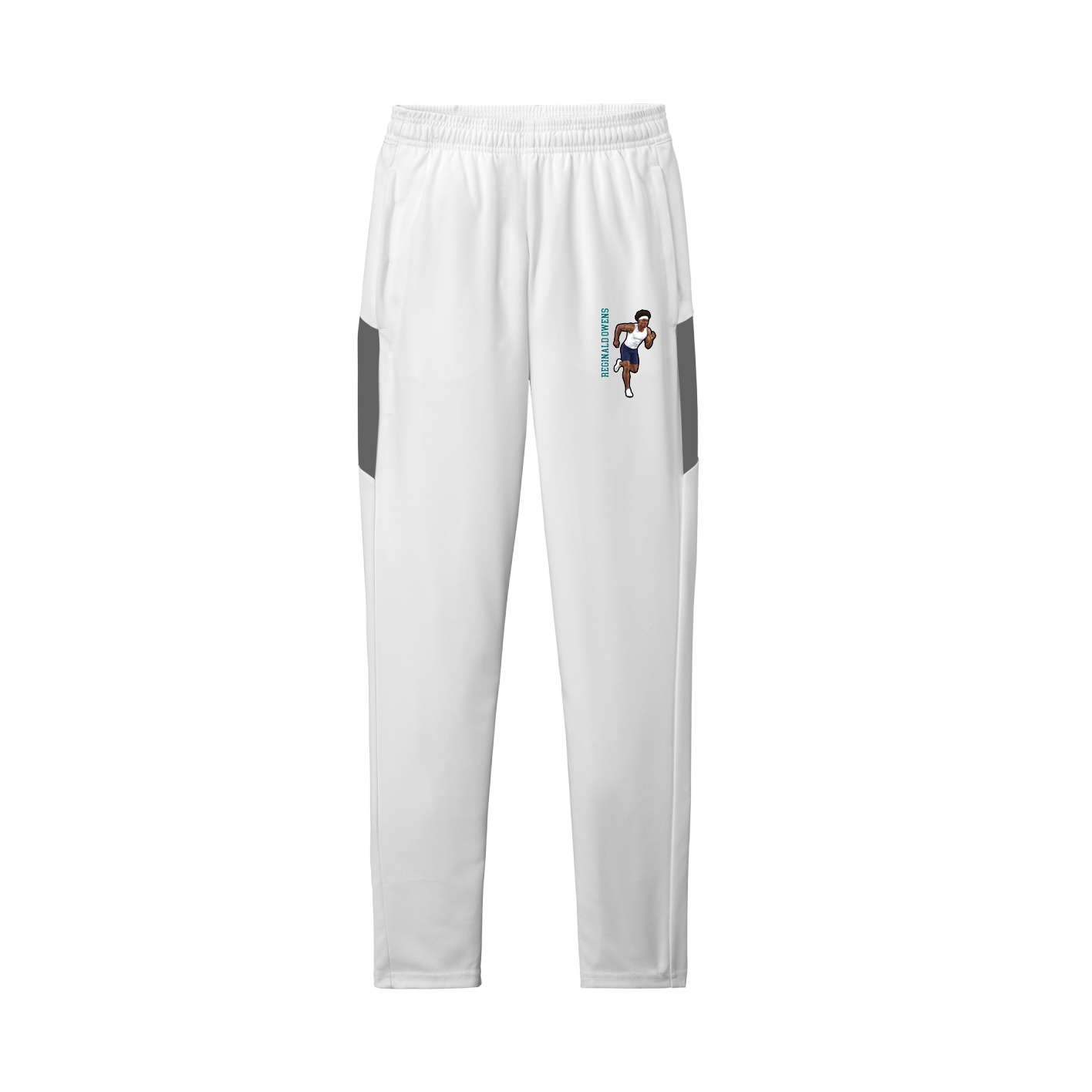 Team Travel Pant — Name Vertical in White/Grey