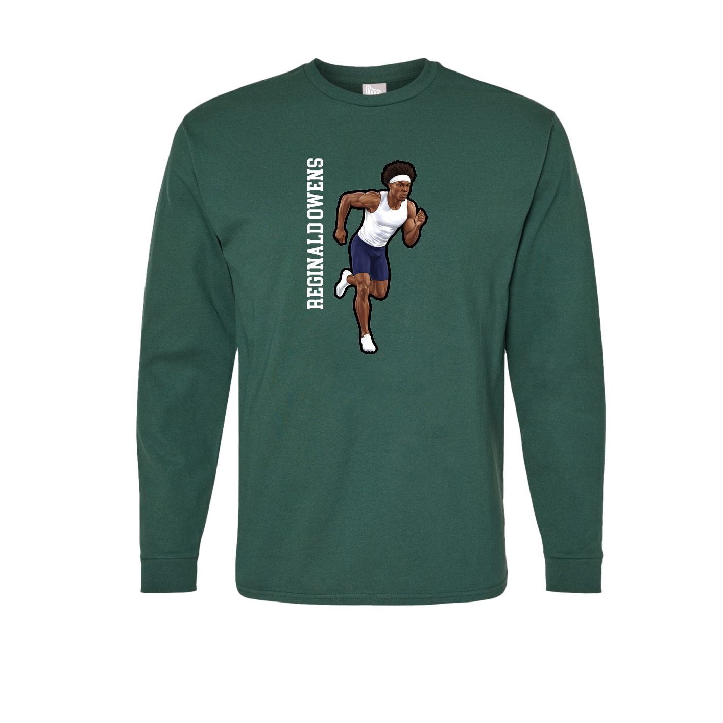 Long Sleeve Tee — Name Vertical in Green