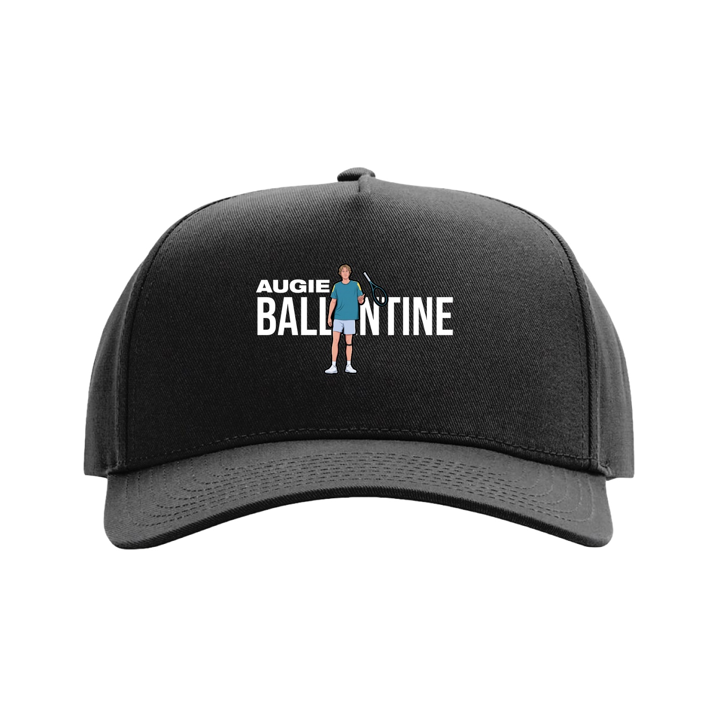 Full Fabric Five-Panel Champ Cap — Player Name in Black