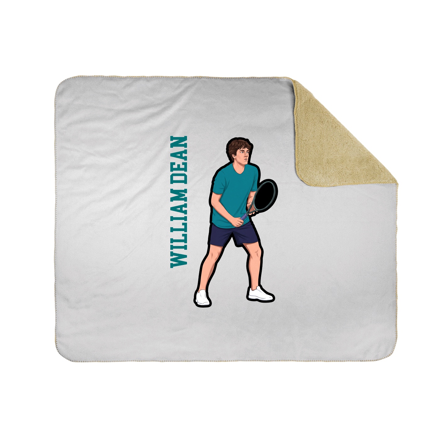 Throw Blanket — Name Vertical in White