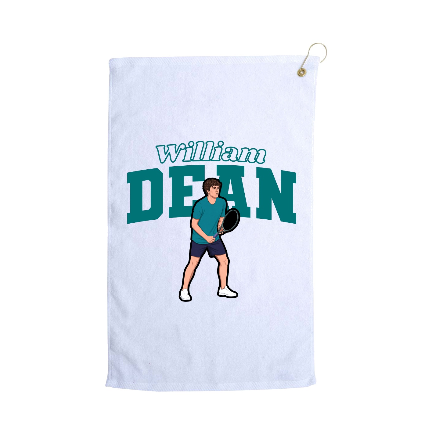Golf Towel — Name Arch in White