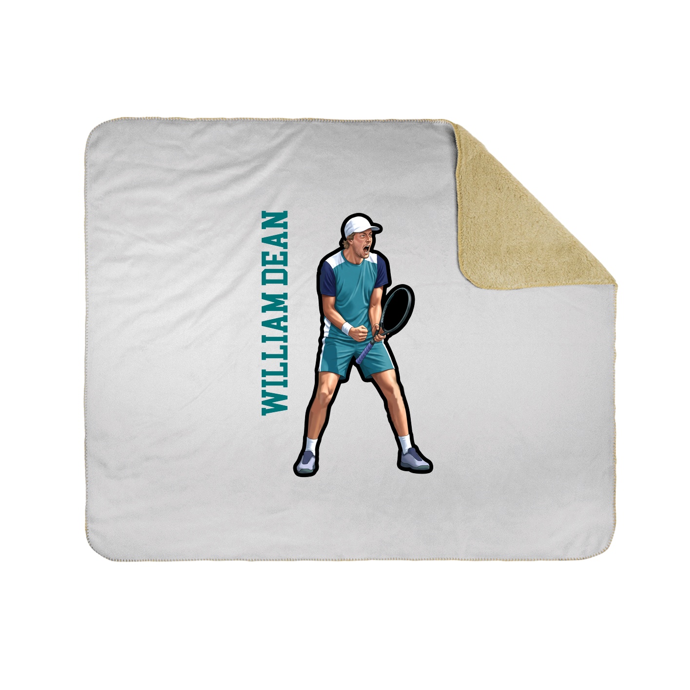Throw Blanket — Name Vertical in White