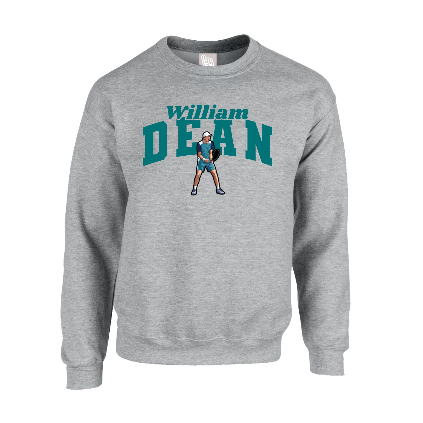 Fleece Crew — Signature Arch in Grey