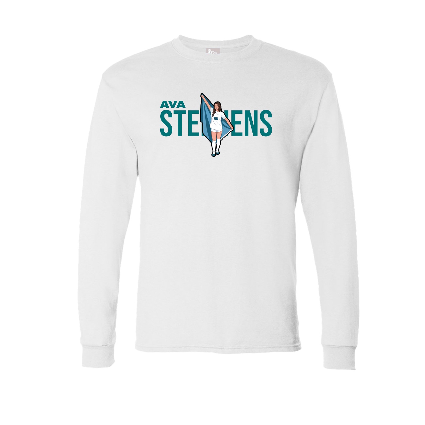 Long Sleeve Tee — Player Name in White