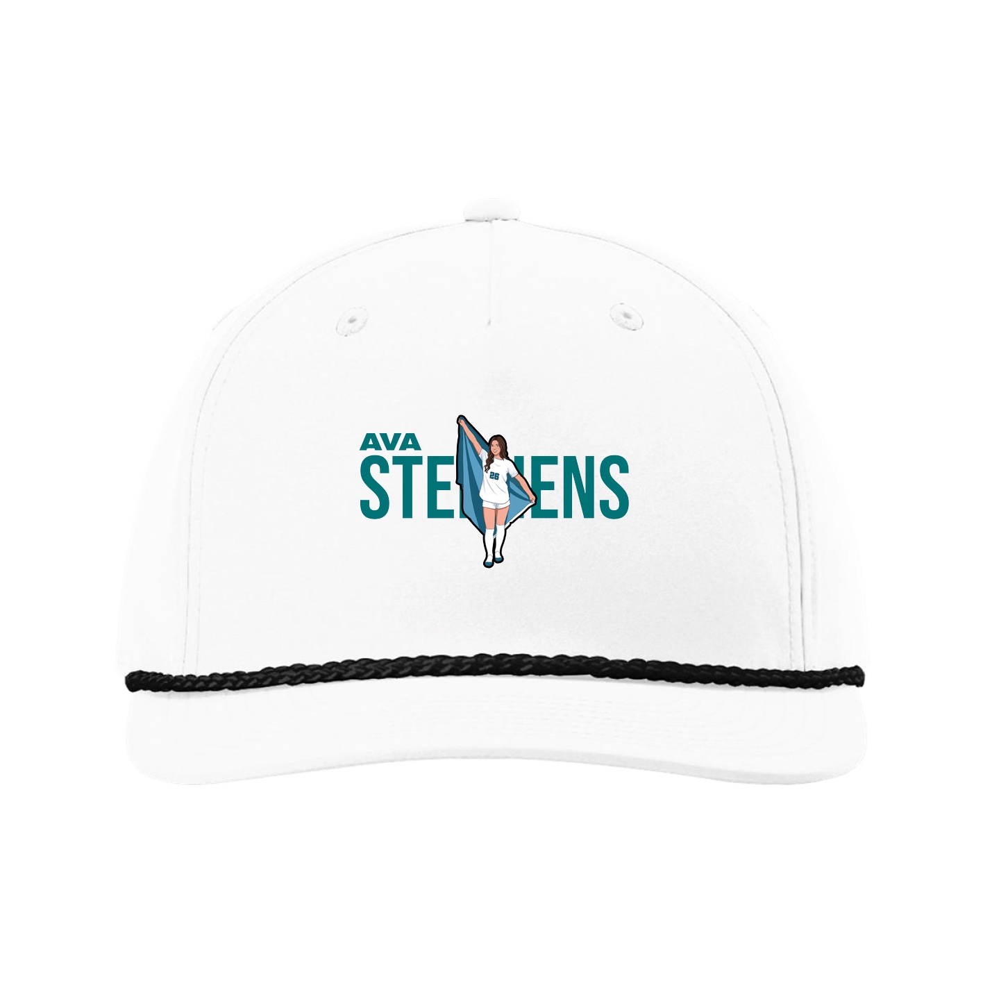 Five-Panel Classic Rope Cap — Player Name in White