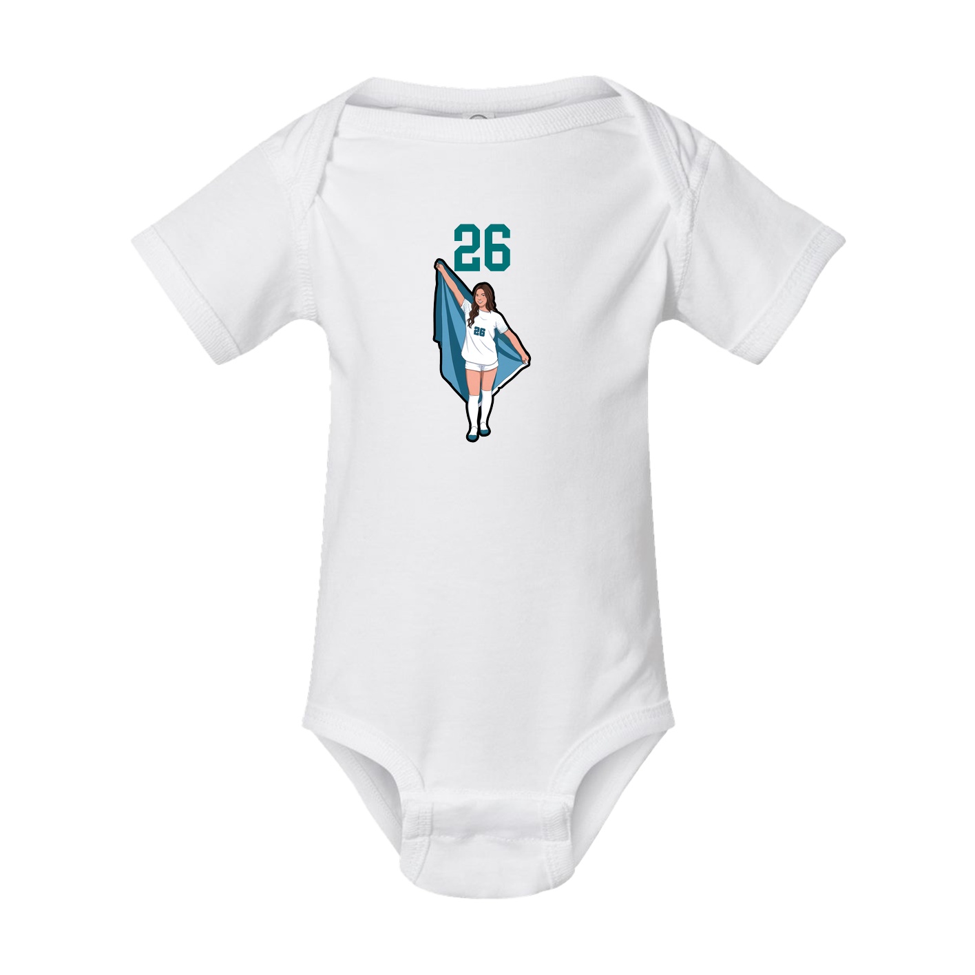 Baby Onesie — Number Top in White