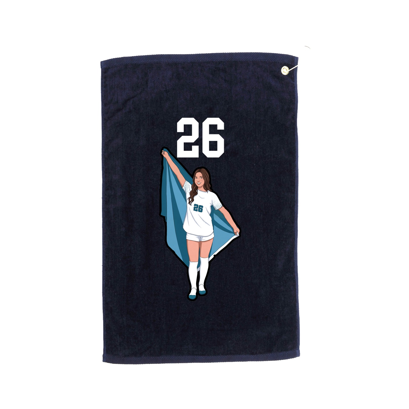 Golf Towel — Number Top in Navy