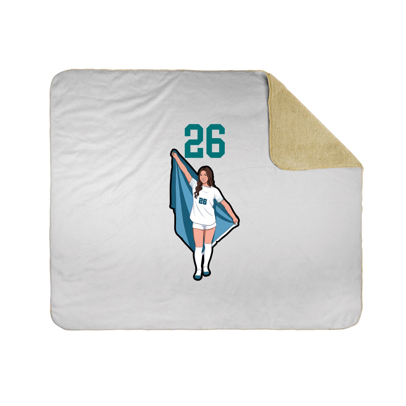 Throw Blanket — Number Top in White