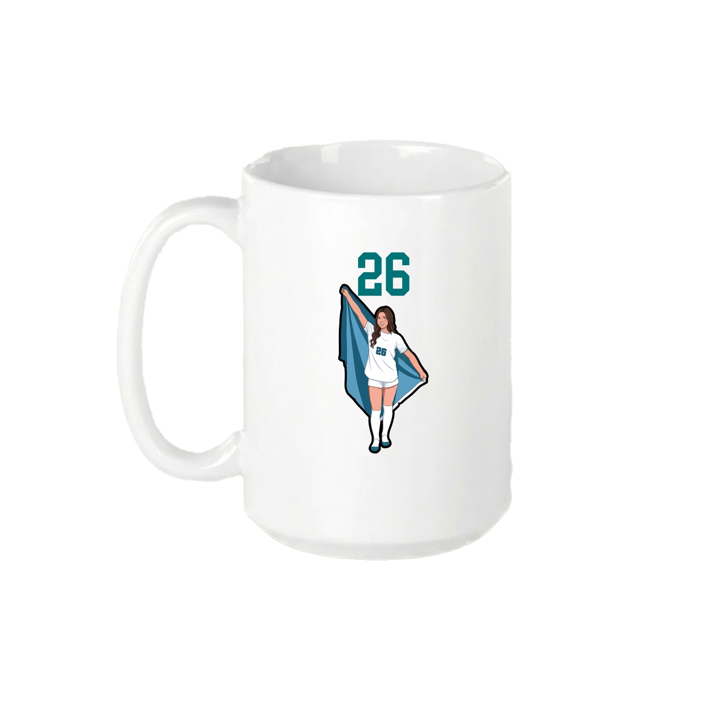 15oz Coffee Mug — Number Top in White