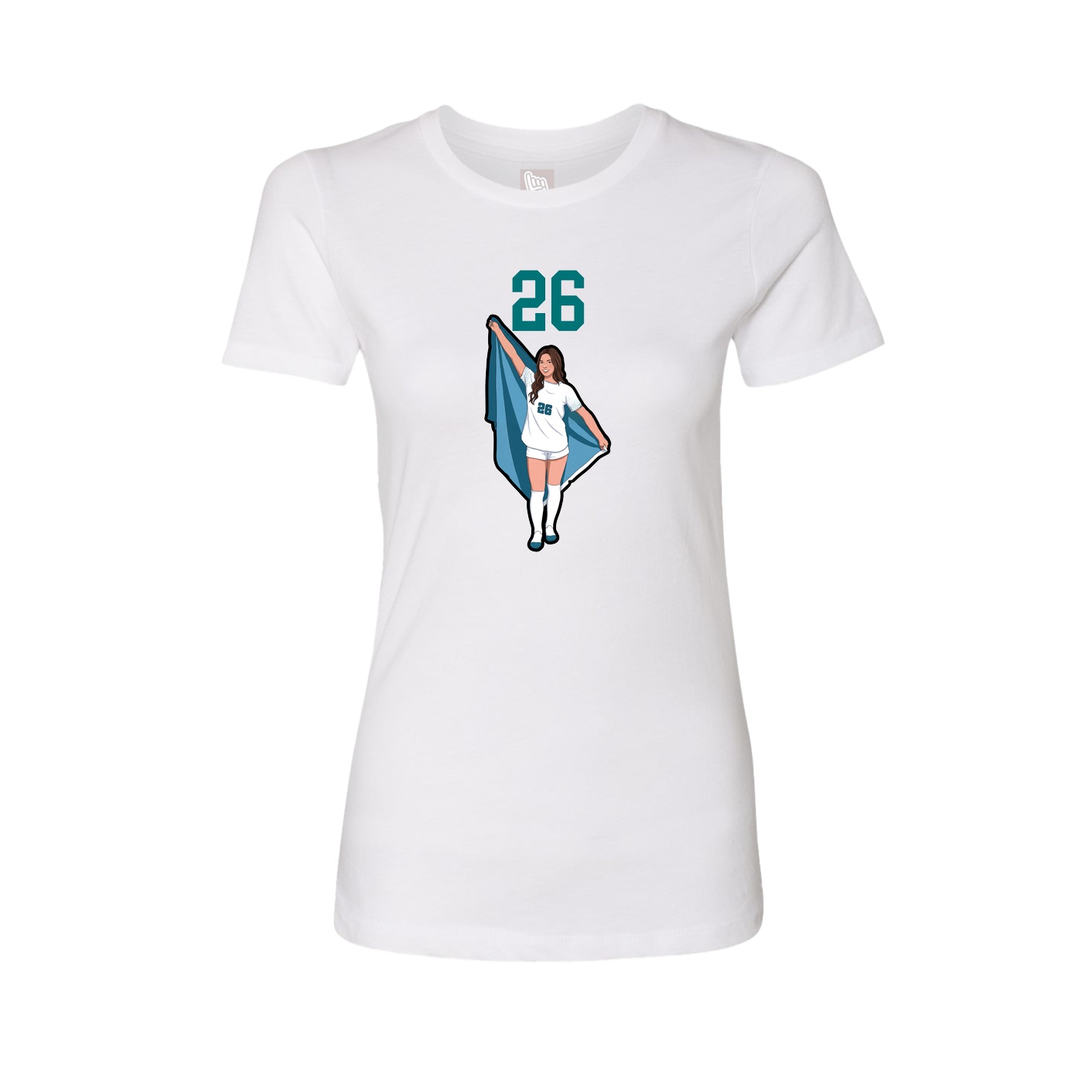 Fitted Women's Tee — Number Top in White