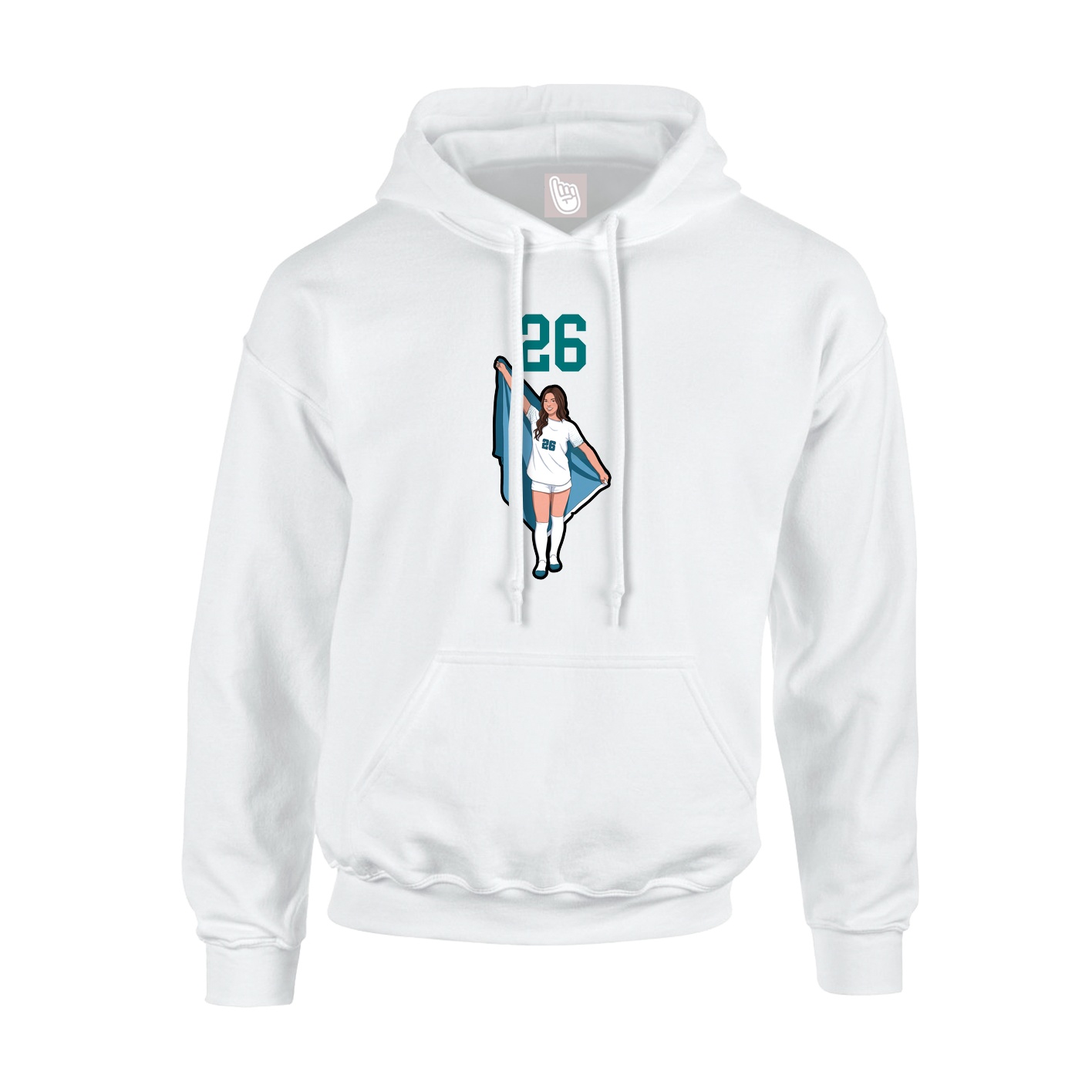 Hoodie — Number Top in White