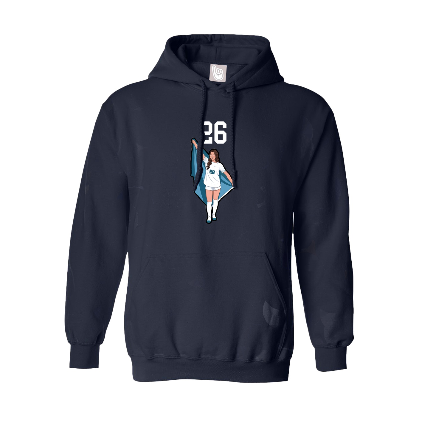 Youth Hoodie — Number Top in Navy