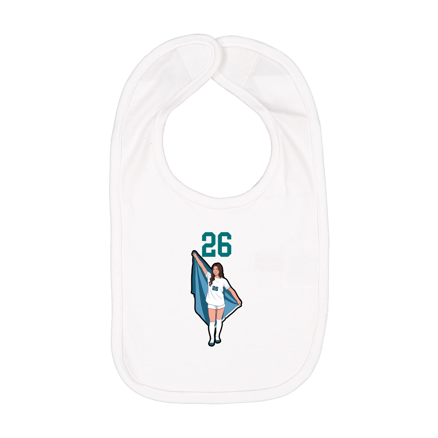 Infant Bib — Number Top in White