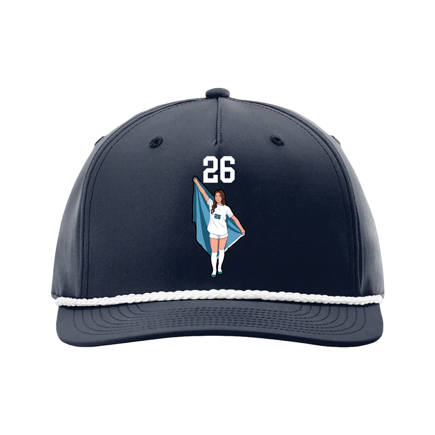 Five-Panel Classic Rope Cap — Number Top in Navy