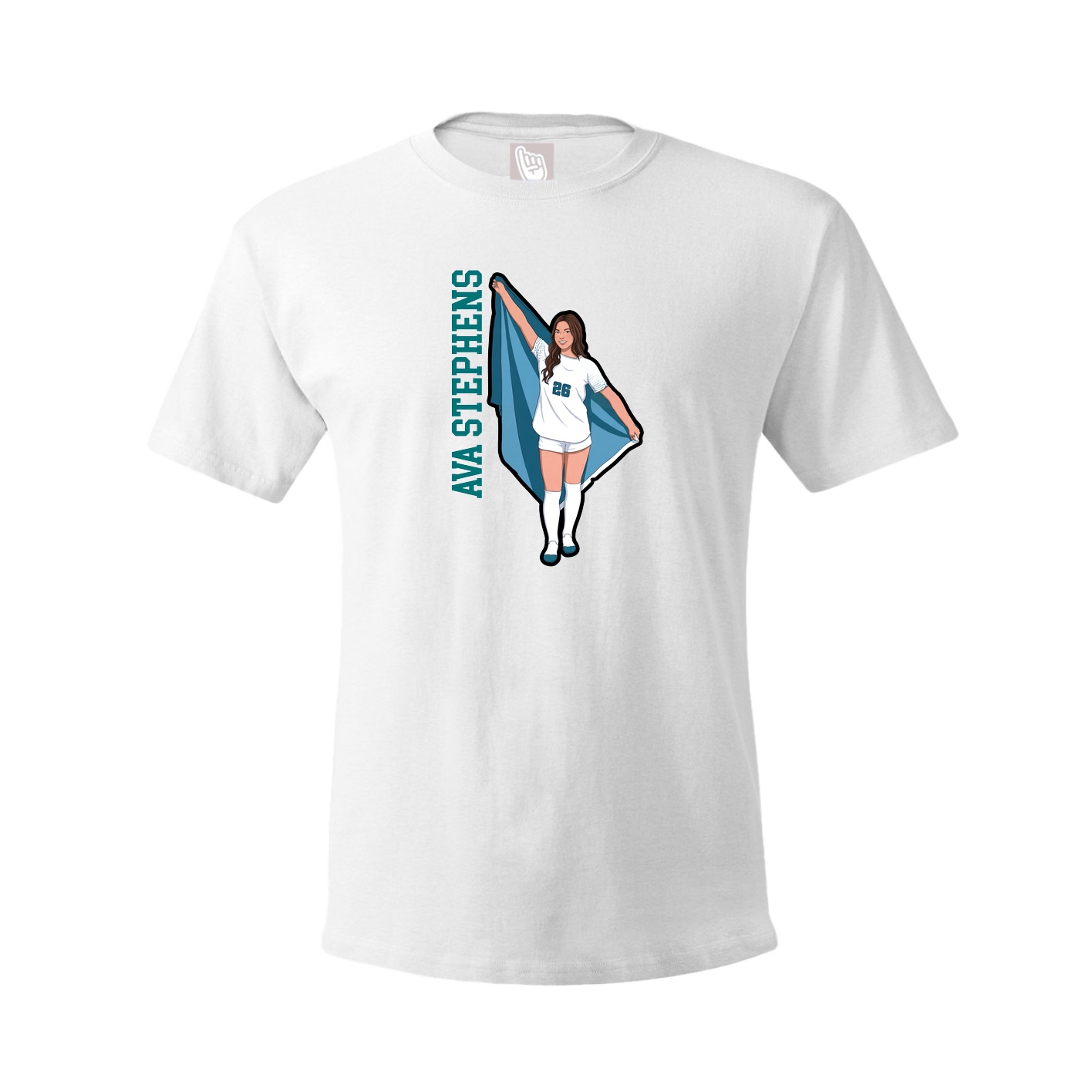 Tee — Name Vertical in White