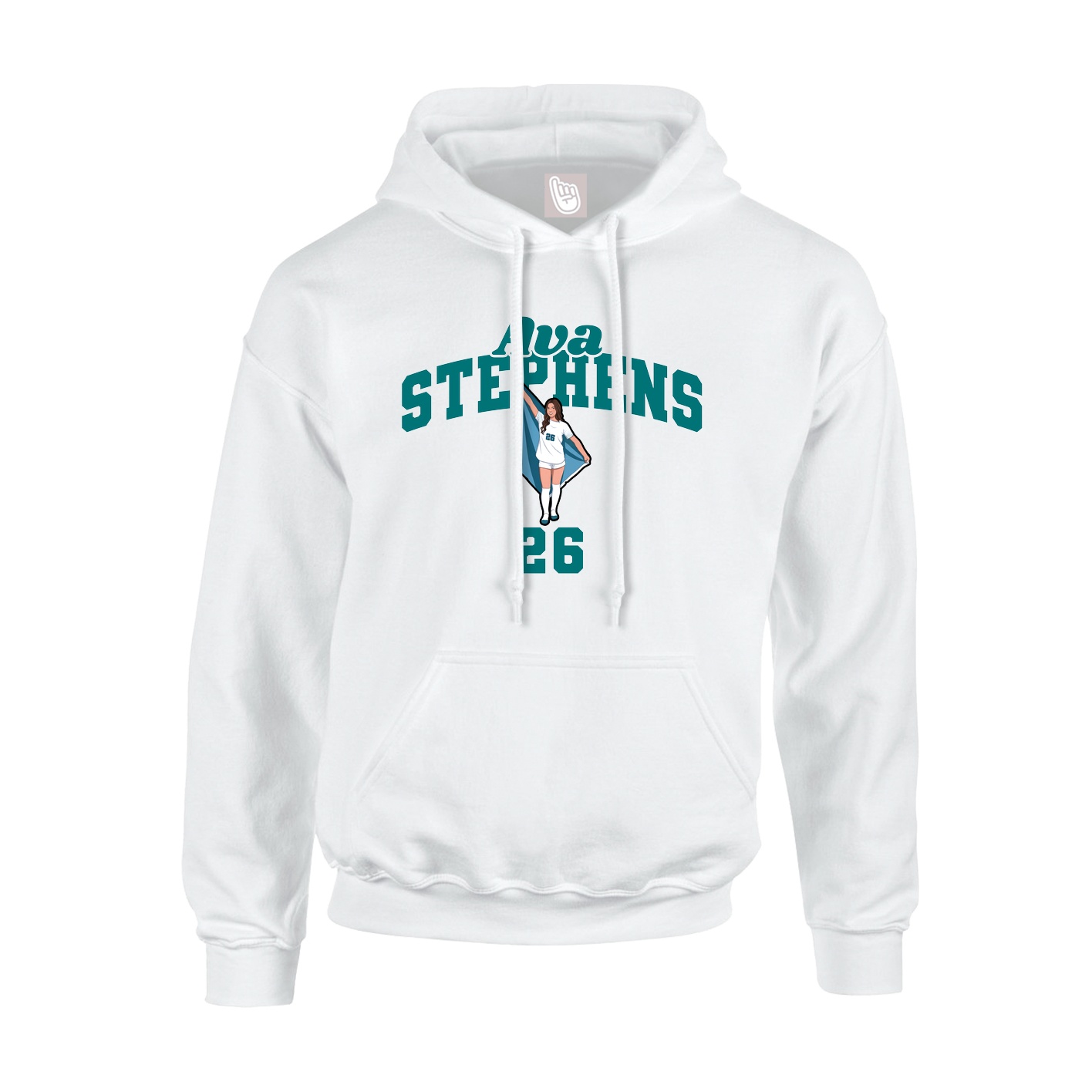 Youth Hoodie — Signature Arch in White