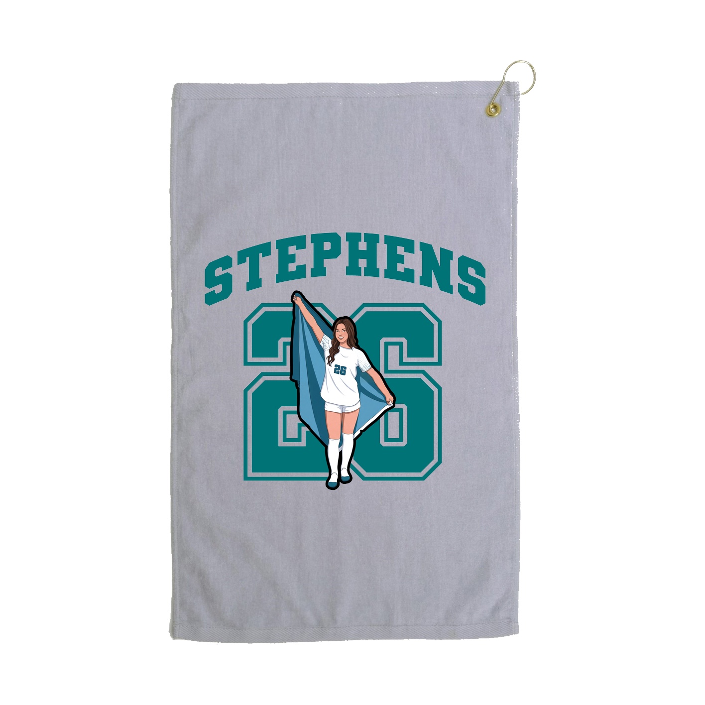 Golf Towel — Number in Grey