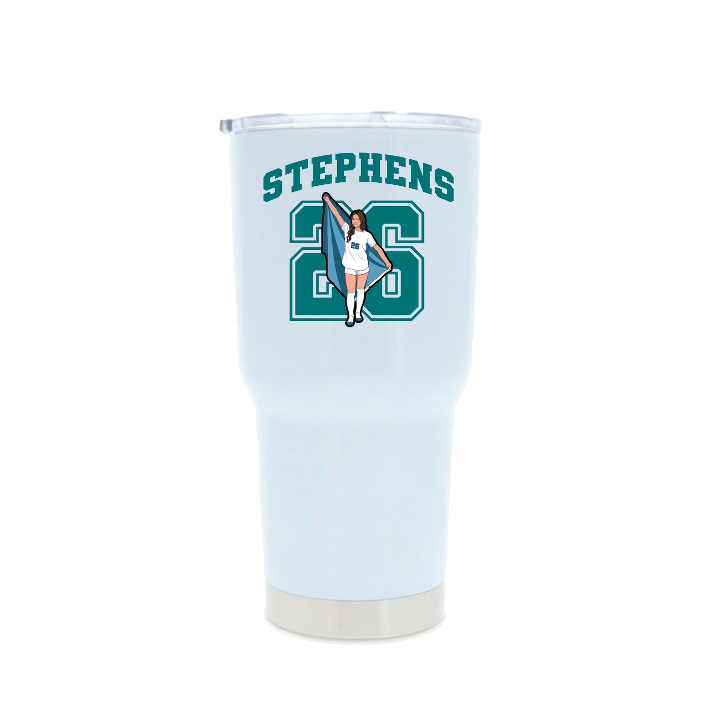 30oz Stainless Steel Tumbler — Number in White