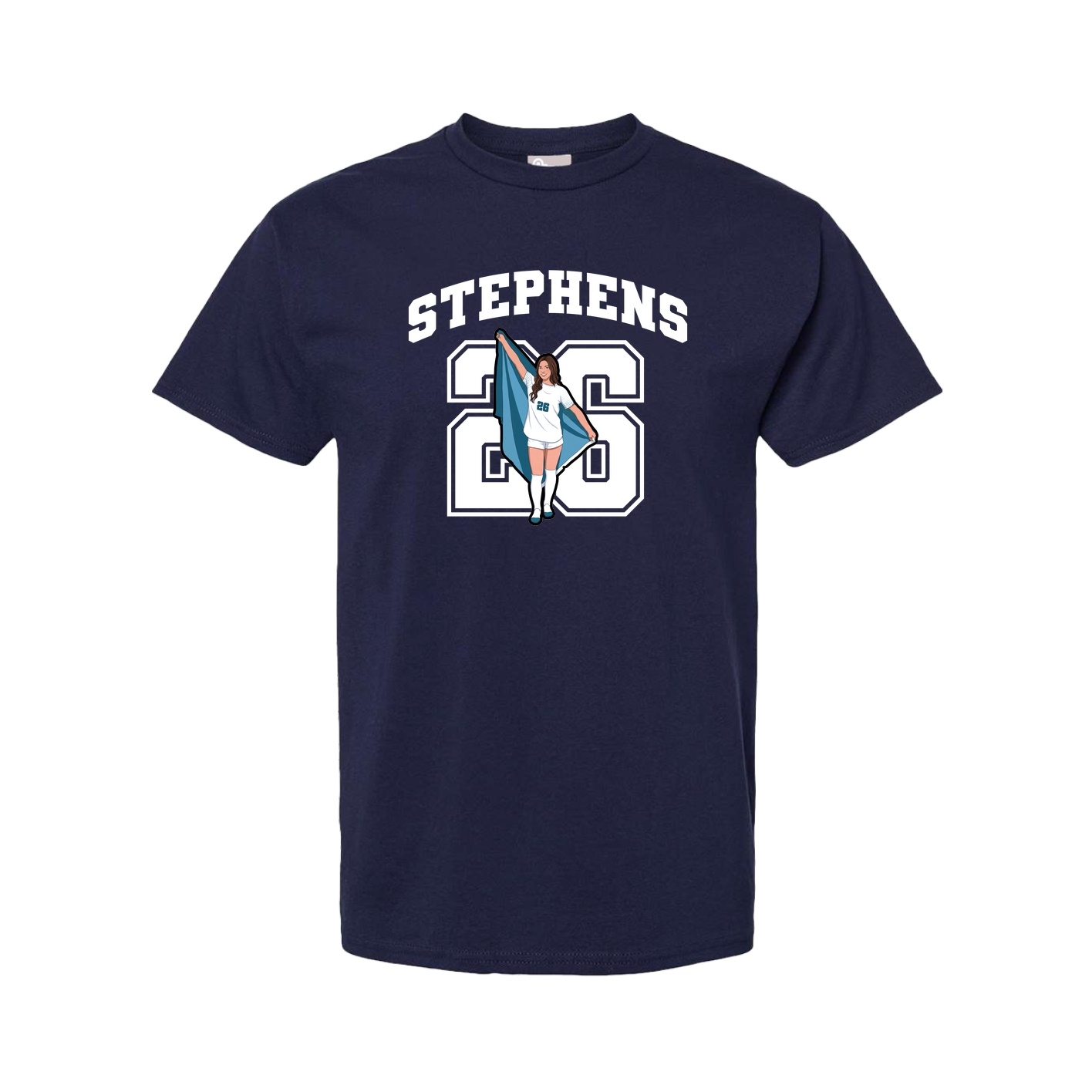 Youth Tee — Number in Navy