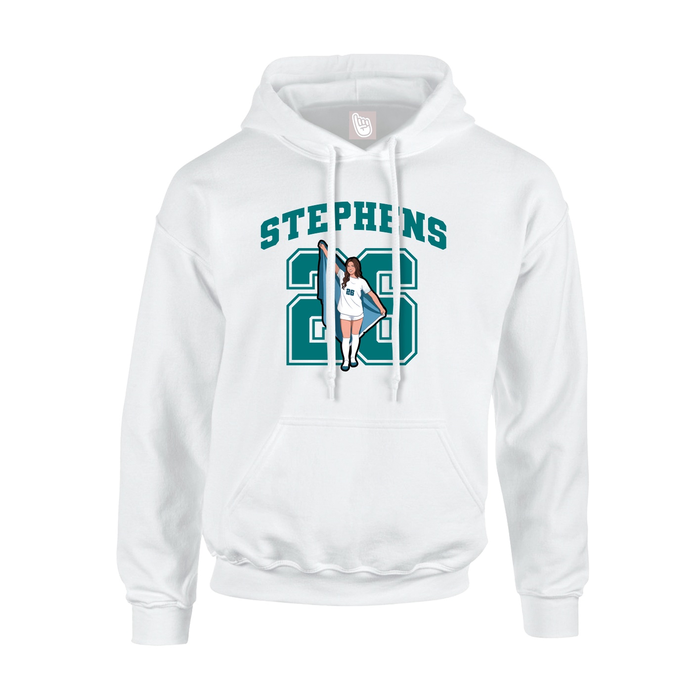 Hoodie — Number in White