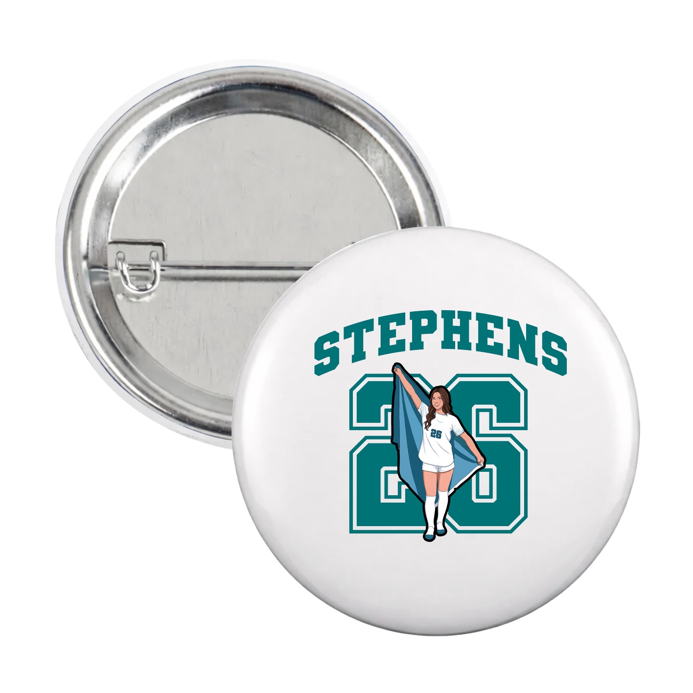 Game Day Button — Number in White