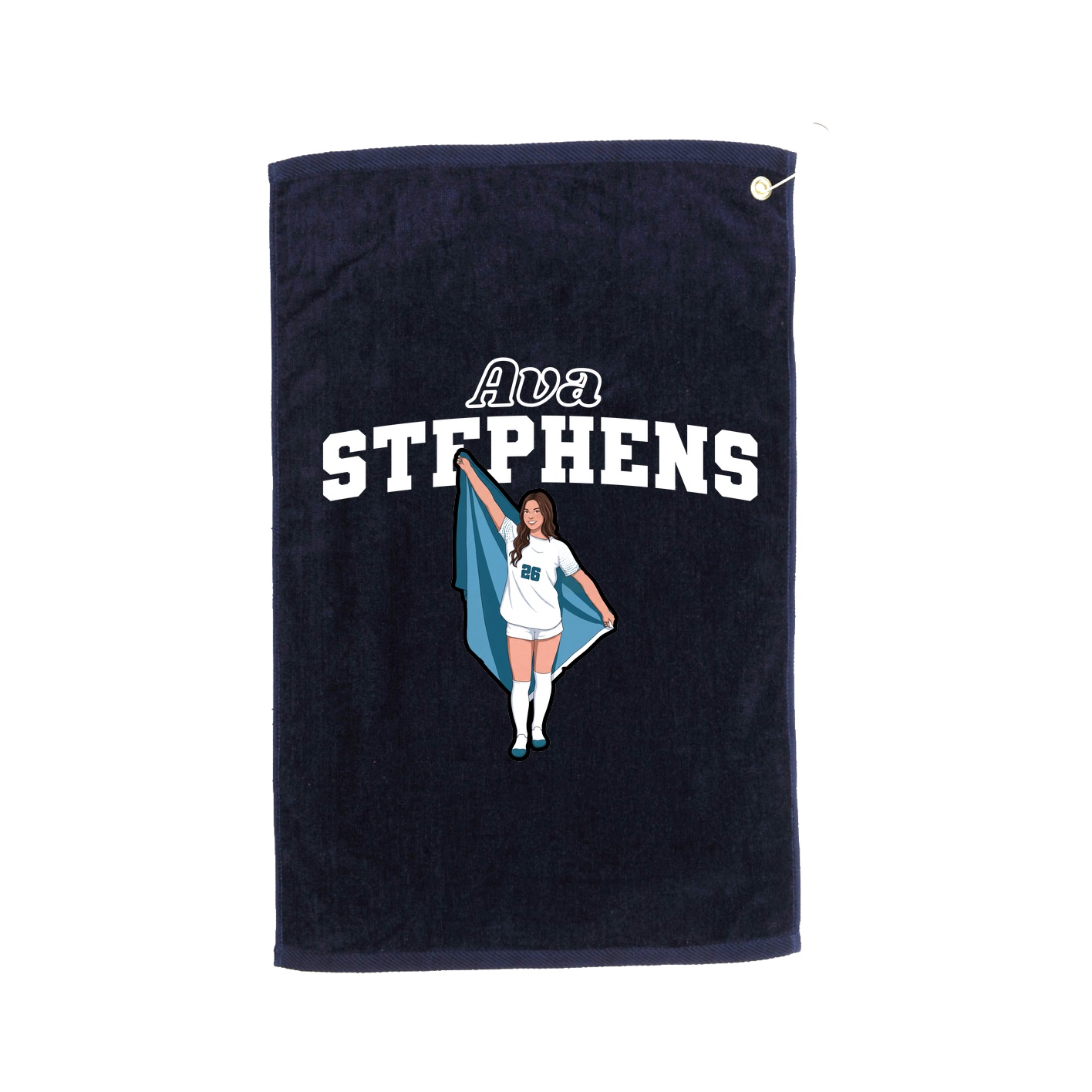 Golf Towel — Name Arch in Navy