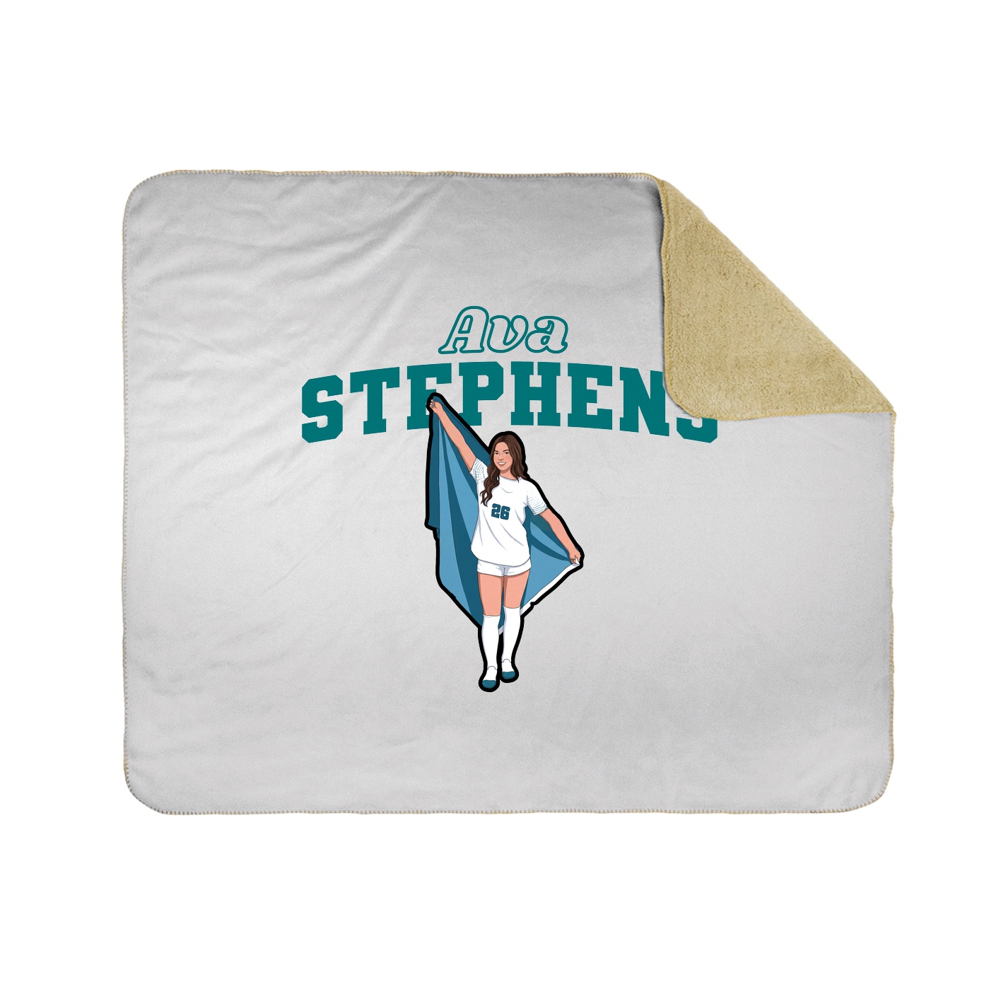 Throw Blanket — Name Arch in White