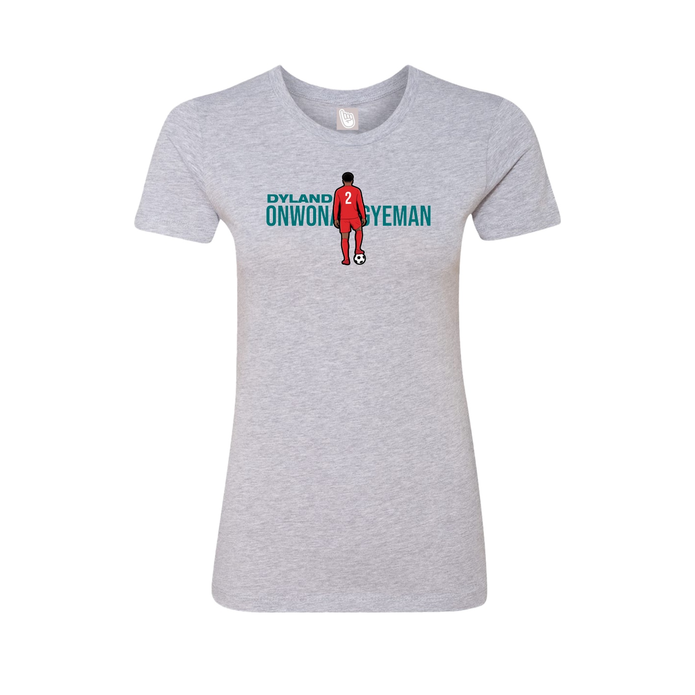 Fitted Women's Tee — Player Name in Grey
