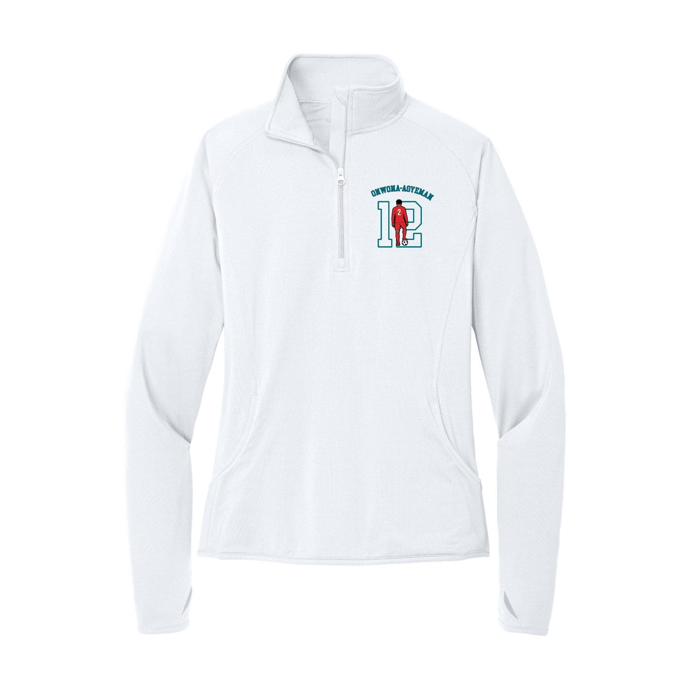 Women's Q-Zip Pullover — Shirsey Arch in White