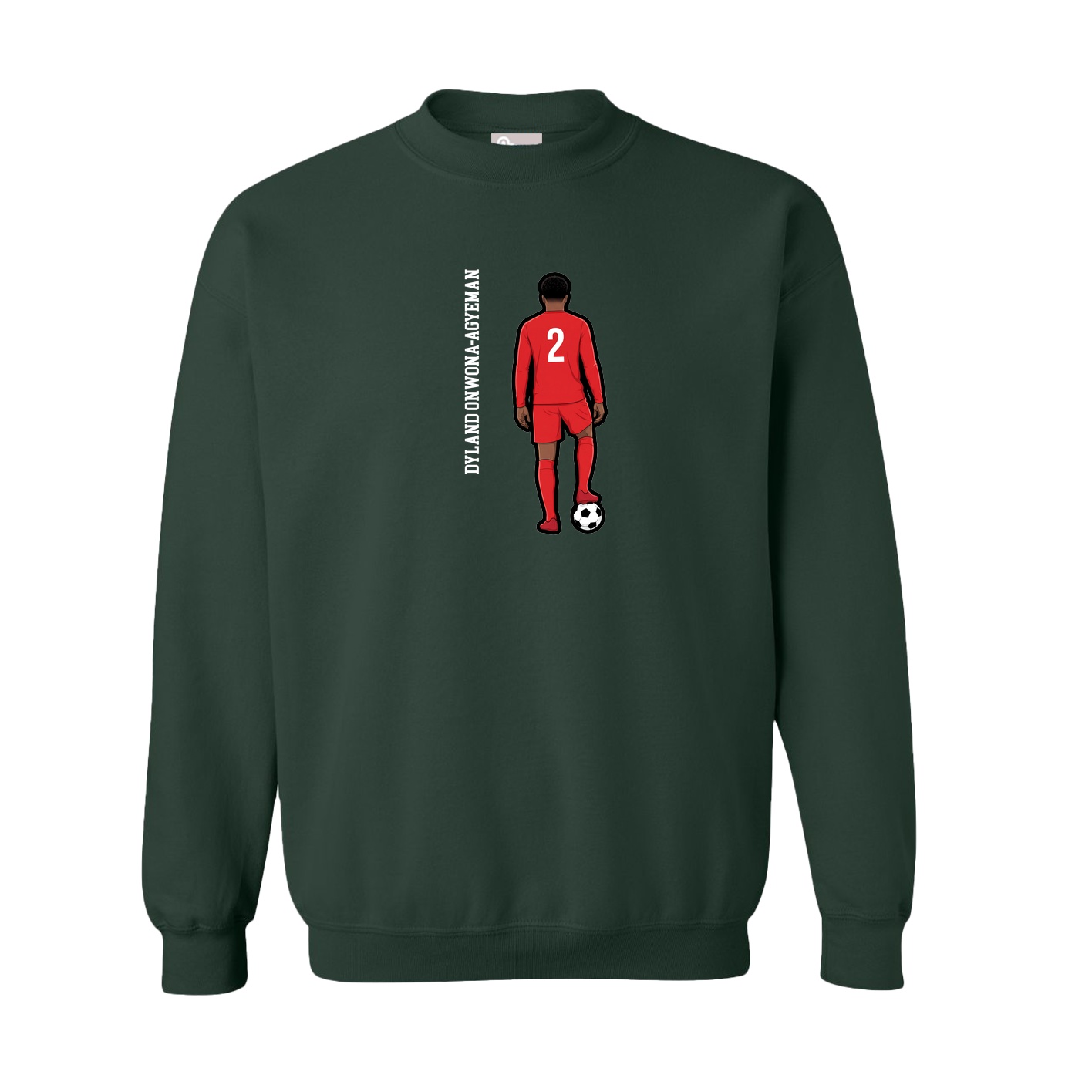 Fleece Crew — Name Vertical in Green