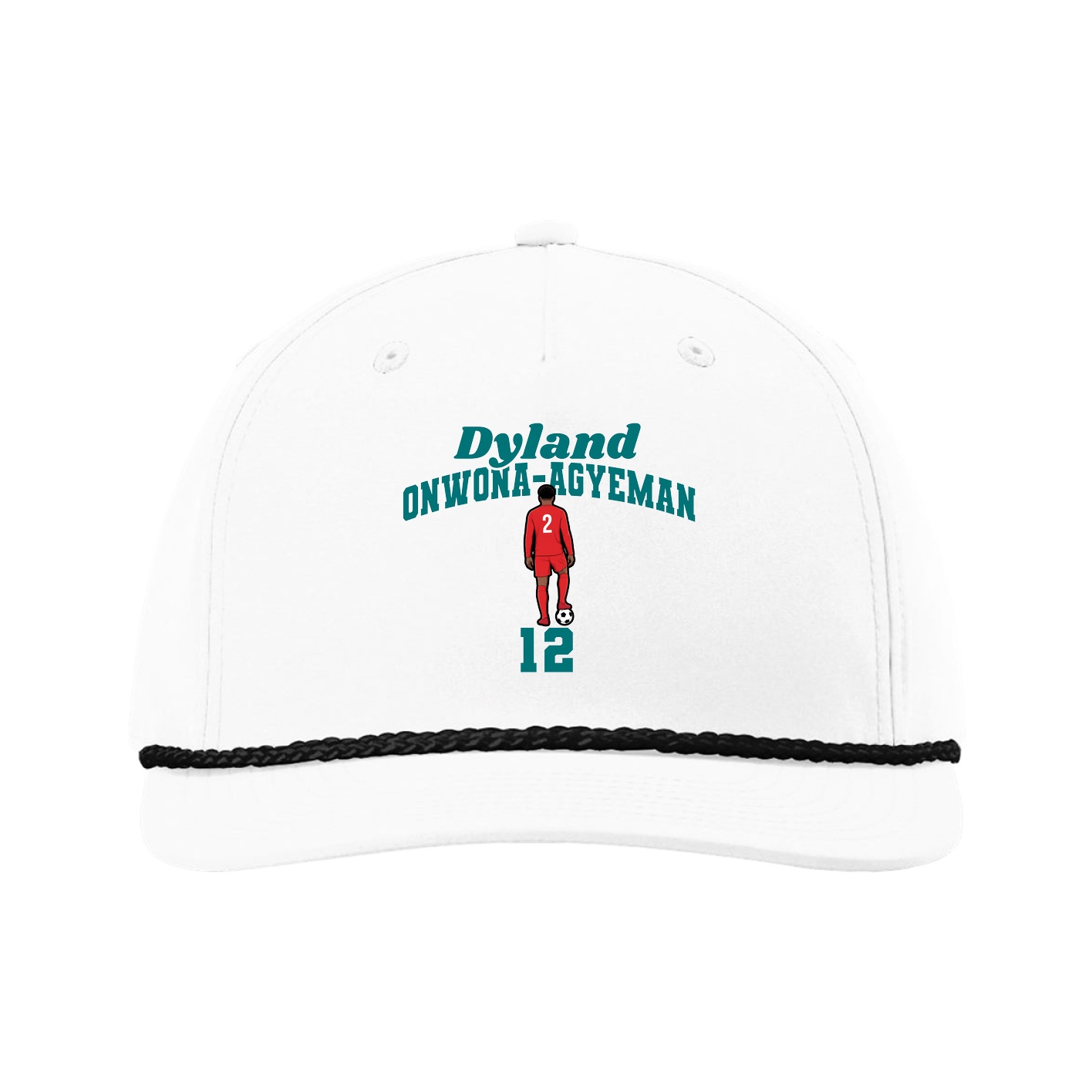 Five-Panel Classic Rope Cap — Signature Arch in White