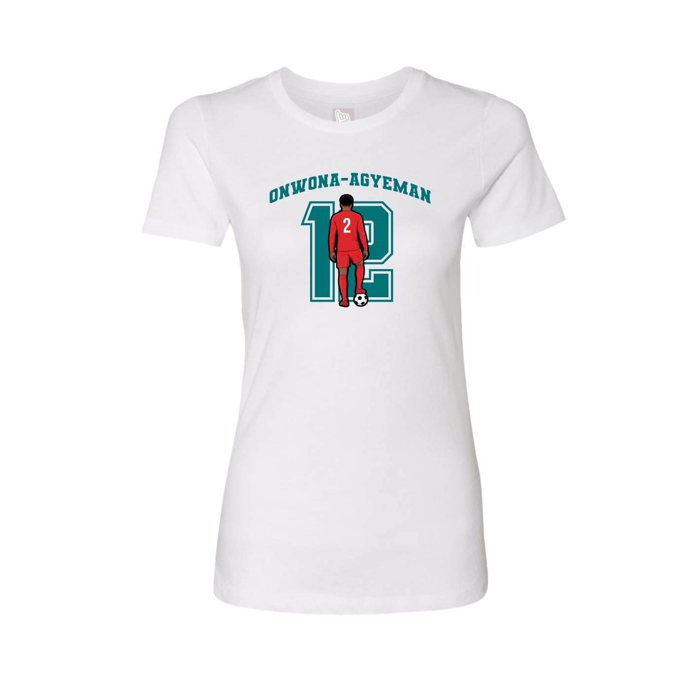 Fitted Women's Tee — Number in White