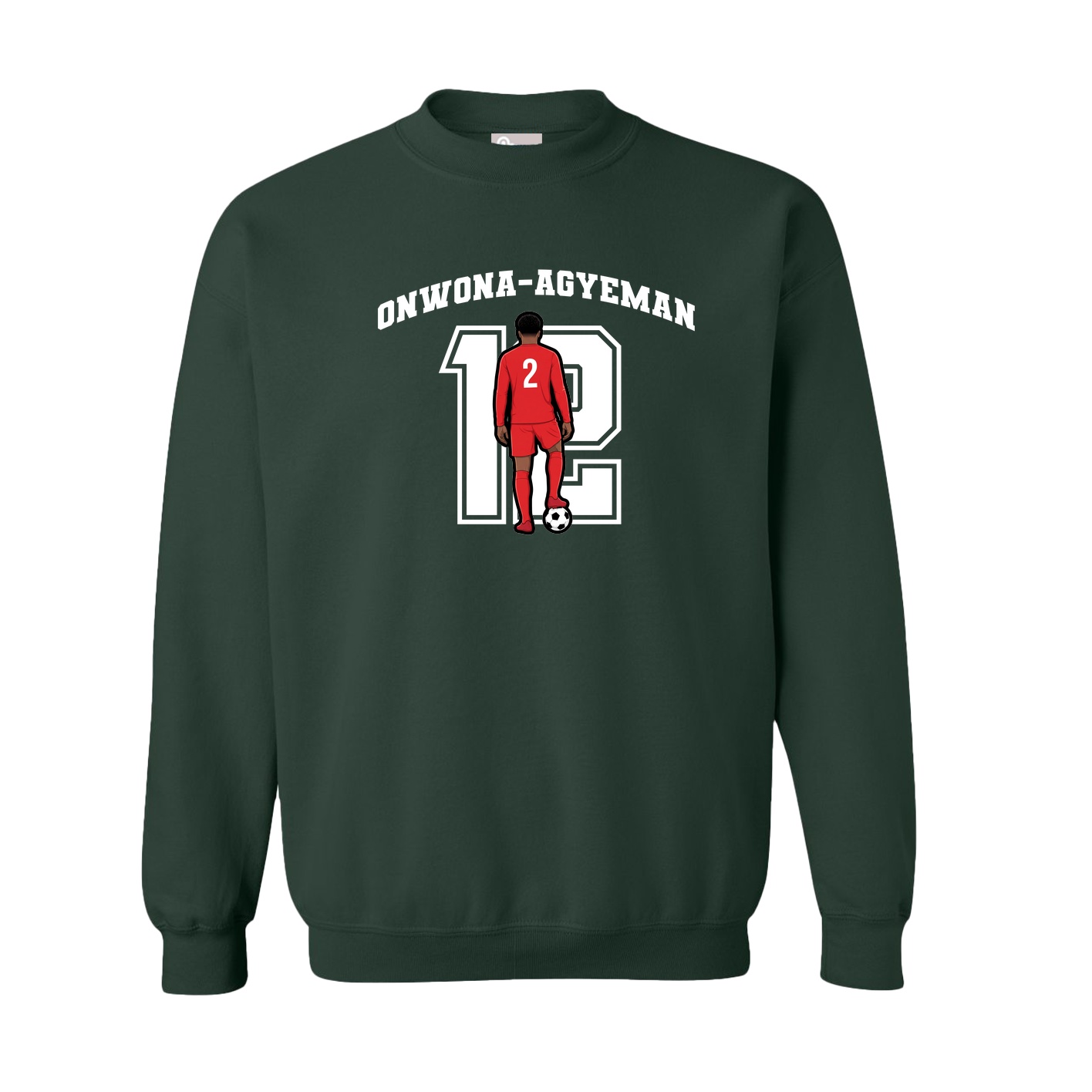 Fleece Crew — Number in Green
