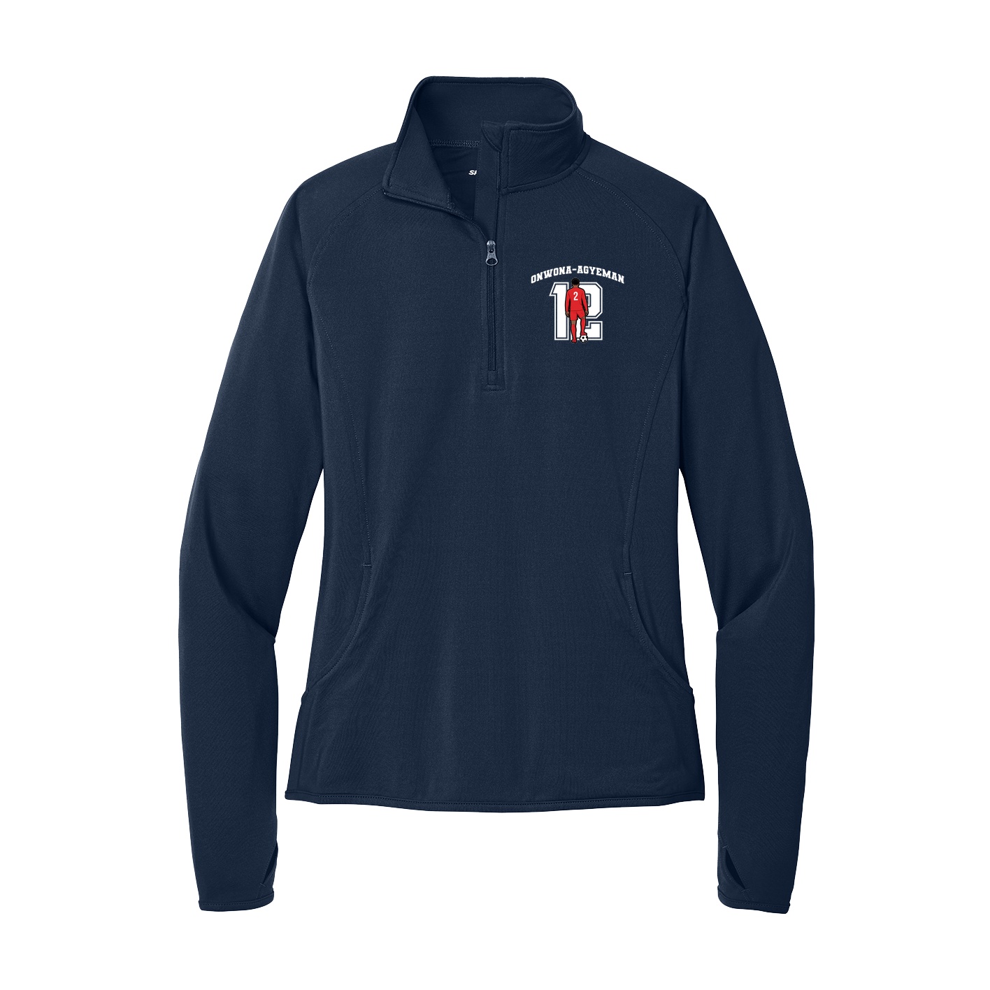 Women's Q-Zip Pullover — Number in Navy